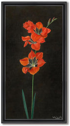 Vintage Framed Red Floral Wall Art - Image 8