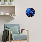 Blue Wall Clock Battery Operated 16 Inch Analog Glass Wall Clock Non Ticking - Image 4
