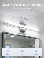 Combuh LED Vanity Lights Bar 24 Inch Bathroom Light Fixtures 14W IP44 Over - Image 8