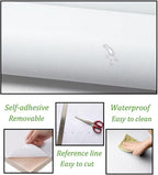 Safiyya 984.2"x17.7" Peel and Stick Wallpaper White Contact Paper Modern Wall - Image 4
