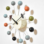 Wood Ball Wall Clock Mid Century Modern Silent Non Ticking Battery Operated 13 - Image 2