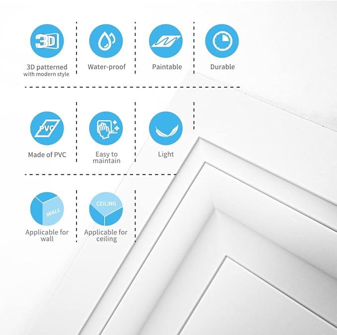 Art3d 36-Pack Square Drop Ceiling Tile 2ft x 2ft in White, PVC Ceiling Panel 24 - Image 5
