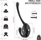 Heavy-Duty Metal Coat Hooks for Wall, Double Robe Hooks for Coat - Image 3