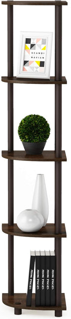 Furinno TURN-N-TUBE Corner Shelf, 5-Tier Corner Bookshelf, Open Storage Shelves - Image 4