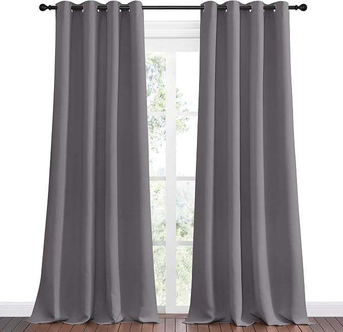 NICETOWN Bedroom Blackout Curtains Panels, 1 Pair, 55 inches by 108 Inch - Image 2