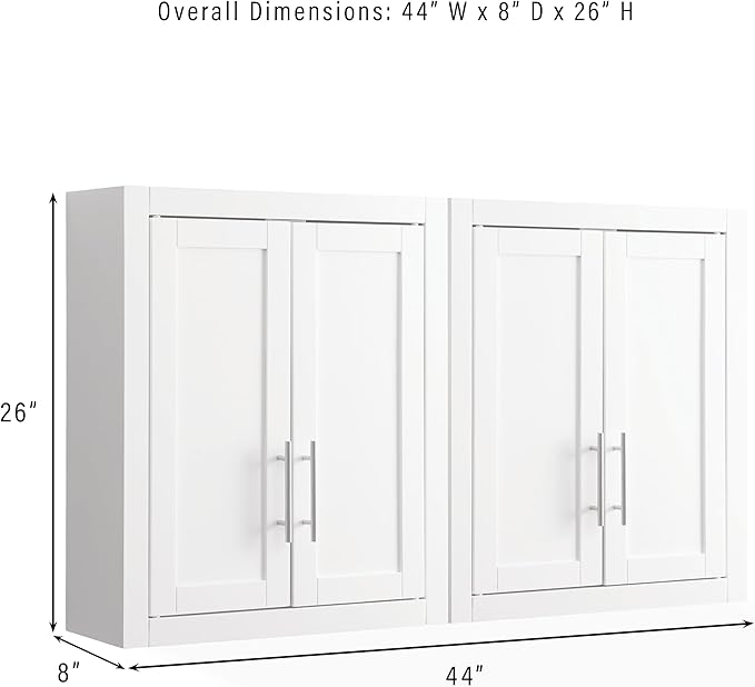 Crosley Furniture Savannah 2-Piece Wall Storage Cabinet, Cabinets - Image 3