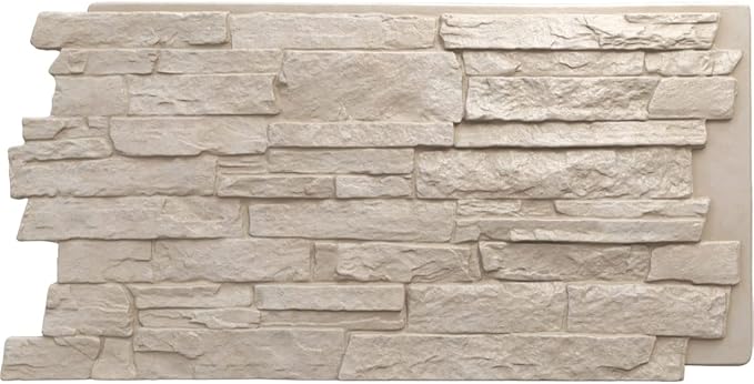 EverStone Acadia Ledge Faux Stone Panel, Sea Shell Color by EkenaMillwork