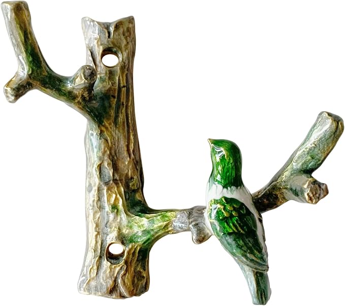 Vintage Bird Shaped Decorative Wall Hook Rack Hanger by Pewery