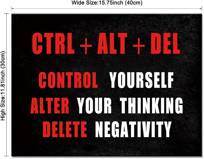 Pyradecor Black Red and White Motivational CTRL+ALT+DEL Classroom Positive - Image 5
