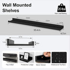 Long Floating Shelves for Wall Decor, Long Wall Mounted Storage Shelf for - Image 3