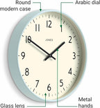 JONES CLOCKS® Studio wall Clock | Modern Round Style | 12 inch | Pale Blue | - Image 6