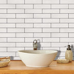 Old Town White Faux Brick Wall Tiles, 2 Pieces 3D Thin Brick Veneers - Image 2