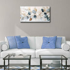 Large Living Eucalyptus Leaf Canvas Wall Art Teal White Botanical Abstract - Image 7