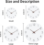 Mosewa Wall Clock Battery Operated 8 Inch White Silent Non Ticking Simple - Image 2