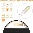Aipsun Black Modern LED Wall Sconce Hardwired Indoor Wall Lights Set of 2 Up - Image 3
