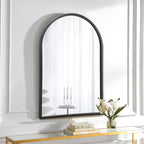 Wall Mounted Mirror, 38x24 Inch Black Bathroom Mirror, Arched Window Mirrors - Image 4