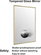 BOMINICA Brushed Gold Bathroom Mirror - Image 6