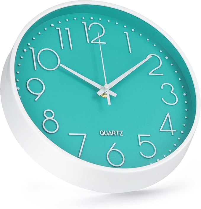 Wall Clock 10 Inch Non-Ticking Silent Modern Simple Style Round Decor Clock - Image 2