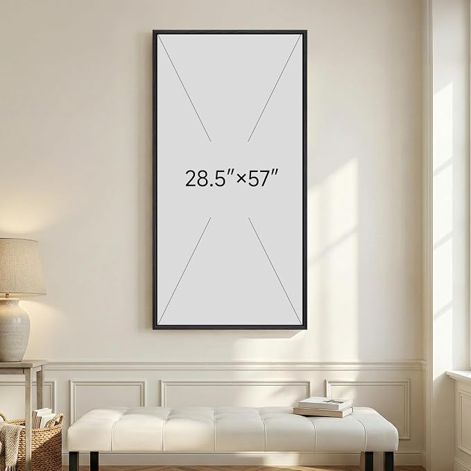 Large Framed Black and White Gold Abstract Wall Art, Modern Vertical Canvas - Image 7
