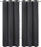 LEMOMO Dark Grey Thermal Blackout Curtains/42 x 84 Inch/Set of 2 Panels Room - Image 2