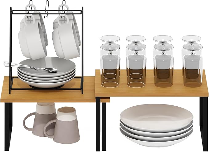 Furinno RAVEL Kitchen Countertop Organizer Set of 2, Counter Shelves, Kitchen - Image 4