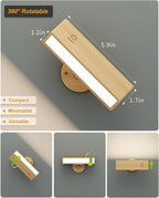 DetarZinLED Wall Lights Battery Operated Wooden, Magnetic Wall Sconces - Image 7