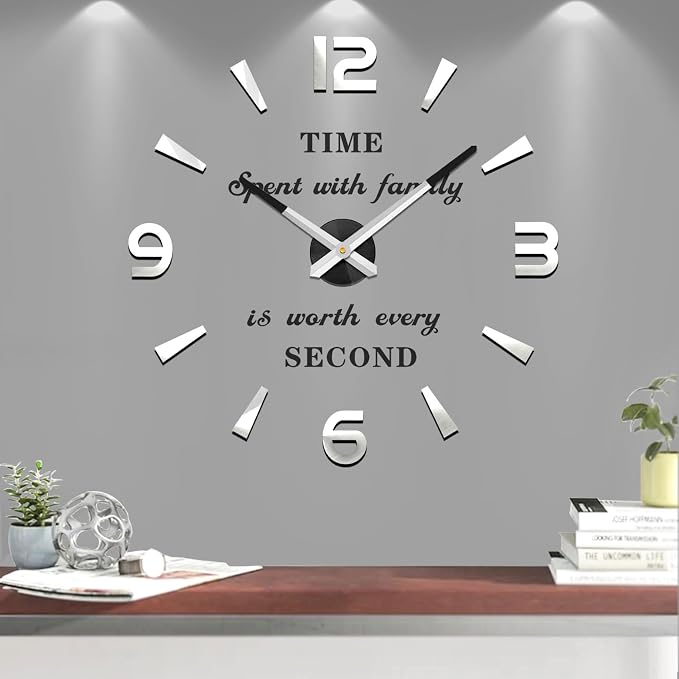 VANGOLD Large 3D Wall Clock DIY Wall Decoration Clock by Vangold