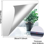 JUNEBRUSHS 4 Pack Self Adhesive Acrylic Mirror, 12X 12 Inch Mirror Tiles - Image 2