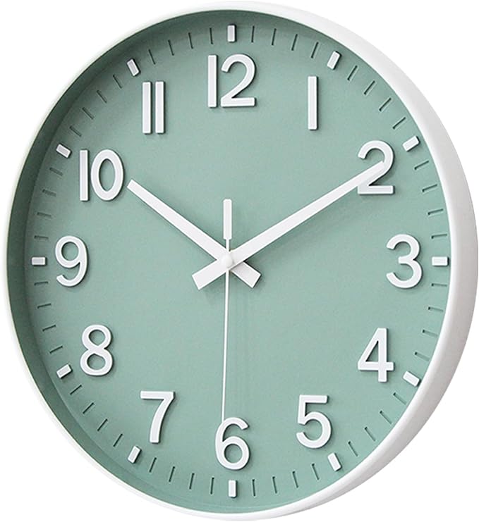 HZDHCLH Wall Clocks Battery Operated, Wall Clock Green, 10 inch Wall Clock - Image 2