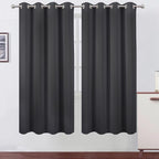LEMOMO Dark Grey Thermal Blackout Curtains/52 x 72 Inch/Set of 2 Panels Room by Lemomo