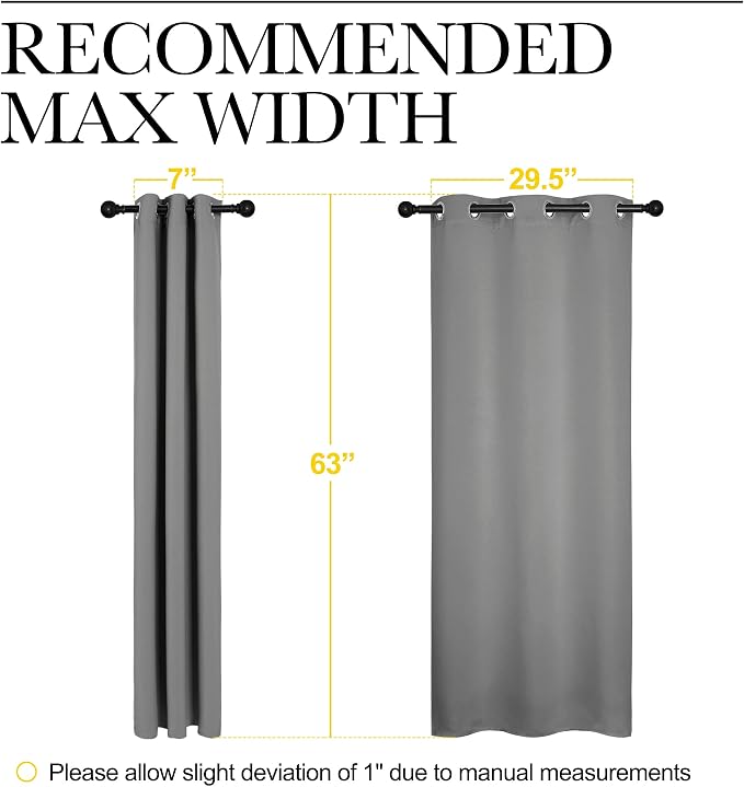 NICETOWN Silver Grey Blackout Curtain Panels - Image 5