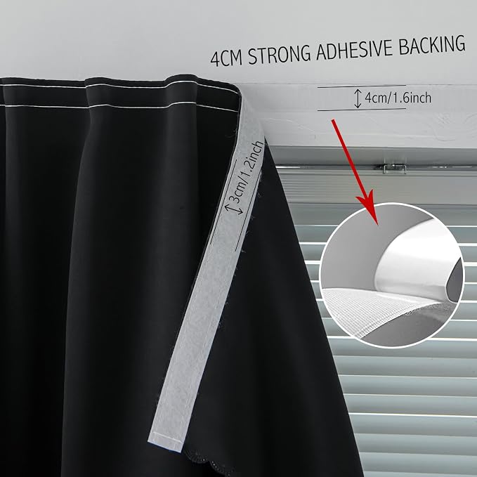 Portable Light Blocking Curtains Self-Stick Design, Removable Adhesive Window - Image 6
