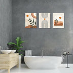 Boho Wall Art Set of 3, MidCentury Modern Wall Prints Framed Canvas Paintings - Image 8
