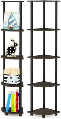 Furinno TURN-N-TUBE Corner Shelf Set of 2, 5-Tier Corner Bookshelf, Open by Furinno-FitsYourSpaceFitsYourBudget