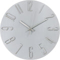 Wall Clock 12 Inch Silent Non-Ticking Imitation Wood Indoor Clock Round Gray by BAKBRAND