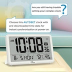 WallarGe Auto Set Digital Wall Clock Battery Operated, Desk Clocks - Image 3