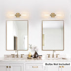 Indoi Brass Wall Sconces, Hardwired Bathroom Sconces Wall Lighting - Image 7