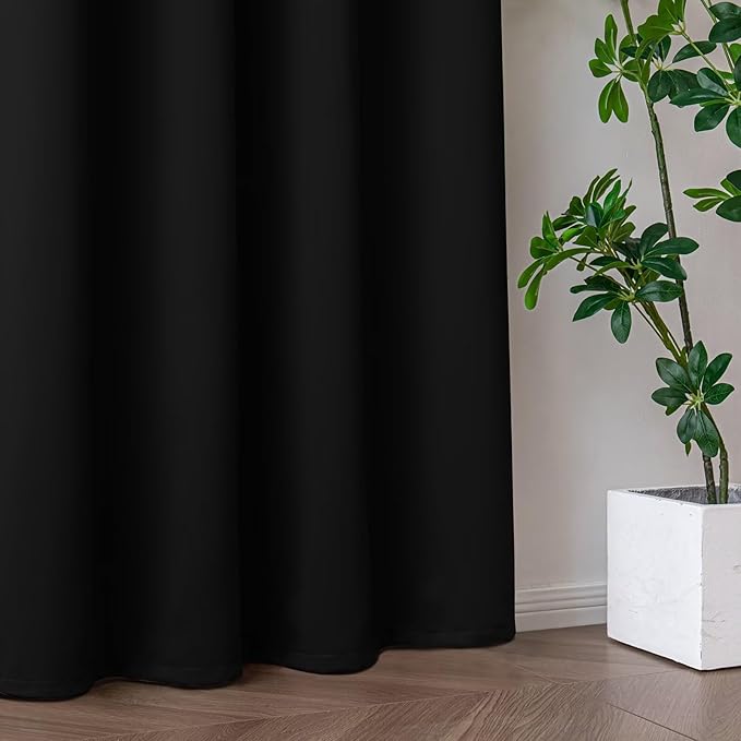 IGEMAEVE Black Blackout Curtains 72 Inch Length 2 Panels Set, Grommet Energy - Image 9
