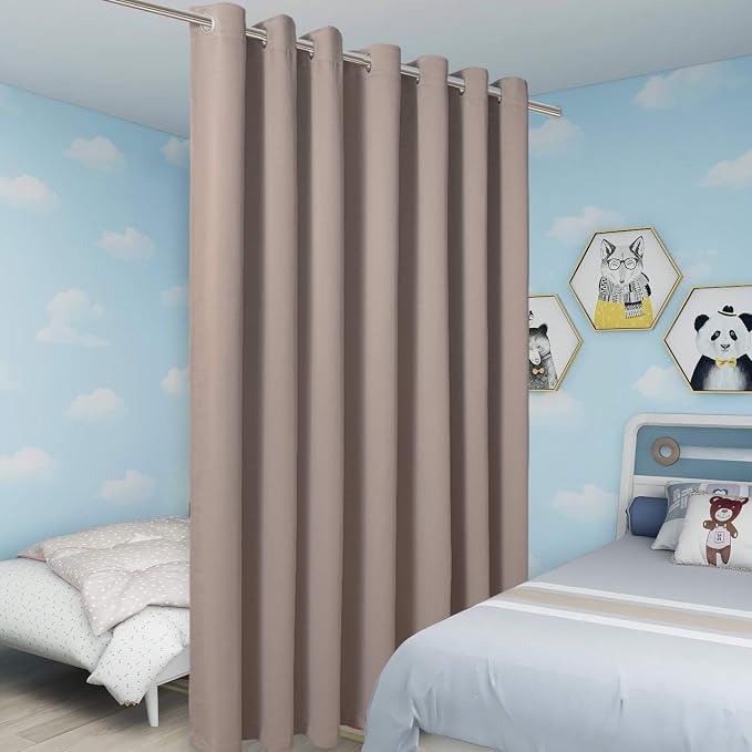 BONZER Room Divider Curtain Total Privacy Wall Noise Reducing Wide Blackout - Image 5