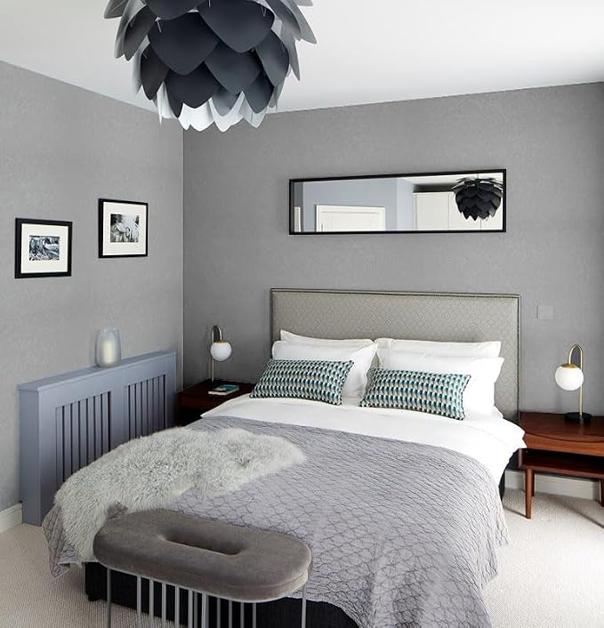 Abyssaly Grey Peel and Stick Wallpaper, Embossed Self Adhesive Silver Gray - Image 6