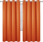LEMOMO Blackout Curtains 66 x 72 Inch Long Orange Curtains Set of 2 Panels Room - Image 2