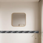 IVN Wallpaper Border Peel and Stick Wall Black and Silver Mosaic Decorative - Image 6