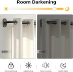 2 Pack Curtain Rods 36-88 Inch, 1 Inch Adjustable Heavy Duty Room Darkening - Image 3