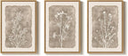 3 Piece Framed Neutral Botanical Wall Art Set, Large Farmhouse Floral Canvas - Image 6