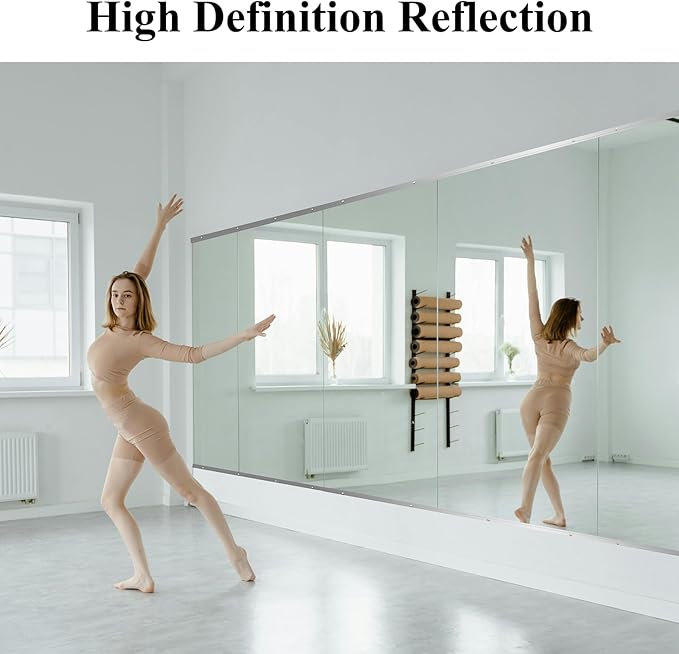 Ruomeng Home Gym Mirror, Large Frameless Body Mirror Tempered Glass - Image 6