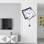 Wall Clock with Pendulum, Silent Quality Quartz Battery Operated, Metal Modern - Image 7