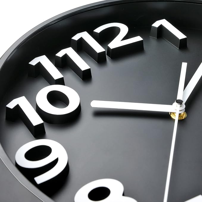 Plumeet 13'' Wall Clock, Large Battery Operated Wall Clocks Silent Non-Ticking - Image 2