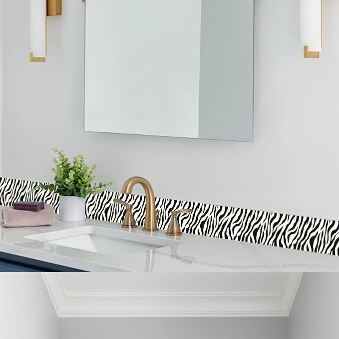 HOMETITUTE Wallpaper Border Peel and Stick Zebra Stripe Texture Decorative Wall - Image 5