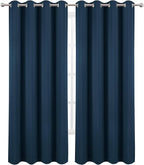 LEMOMO Blackout Curtains 52 x 90 Inch Long Navy Blue Curtains Set of 2 Panels - Image 2