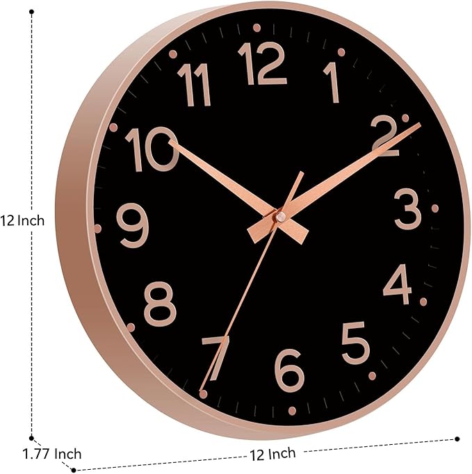 Roymnie Wall Clock 12 Inch Silent Wall Clocks Battery Operated-Modern Non - Image 3